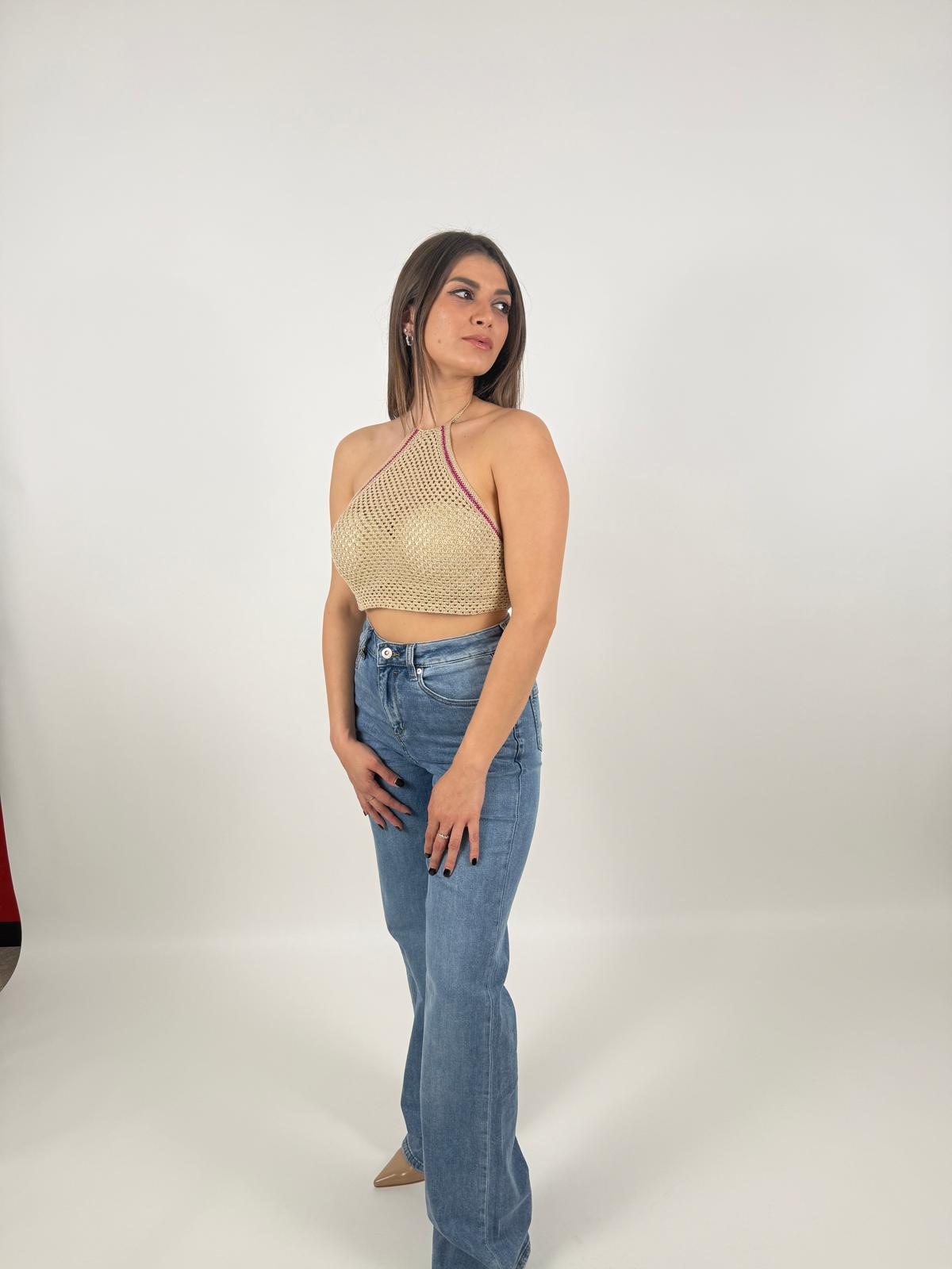 Top all’uncinetto in cotone fatto a mano Donna - UncinettoArt - World Fashion