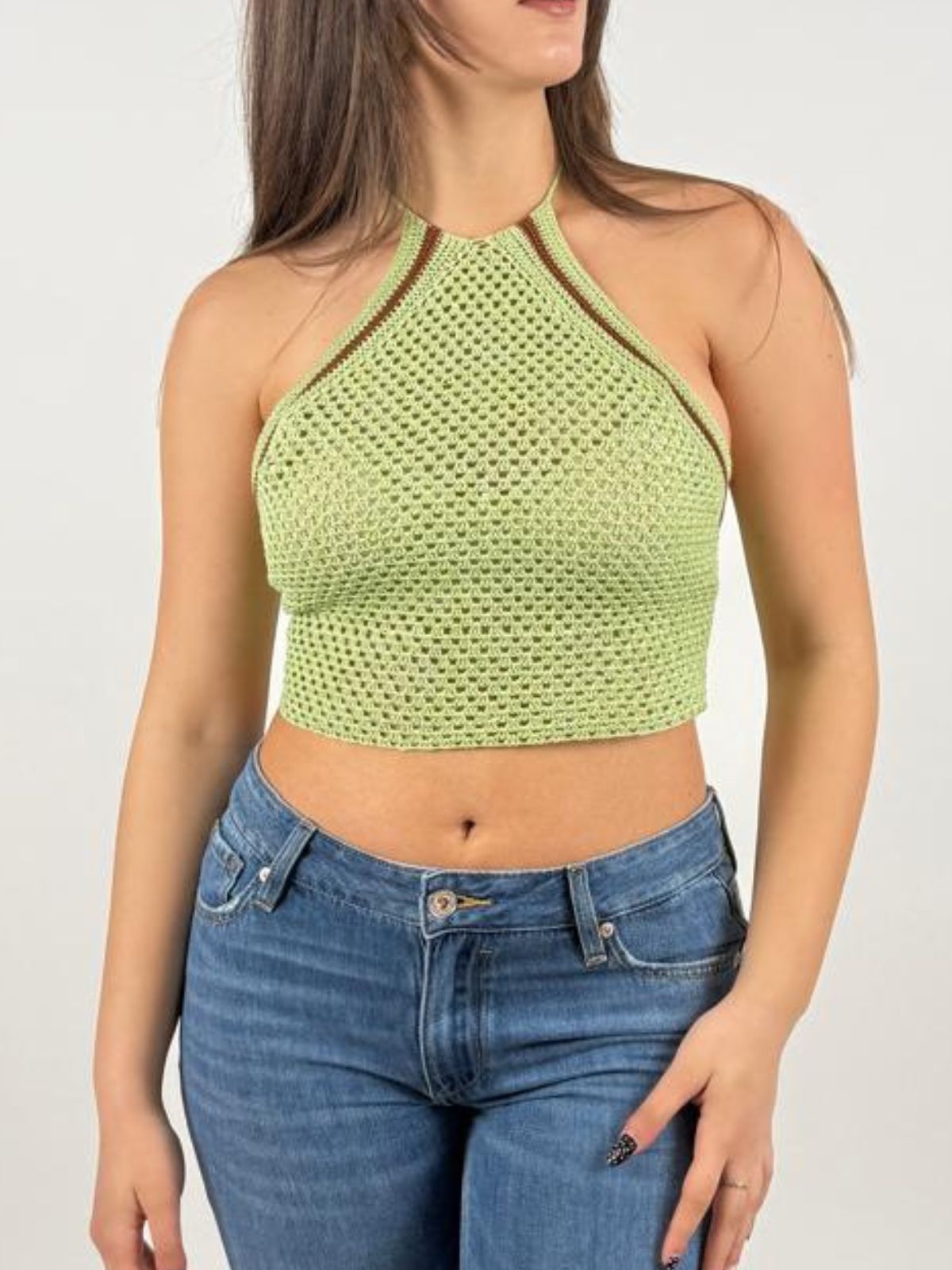 Top all’uncinetto in cotone fatto a mano Donna - UncinettoArt - World Fashion