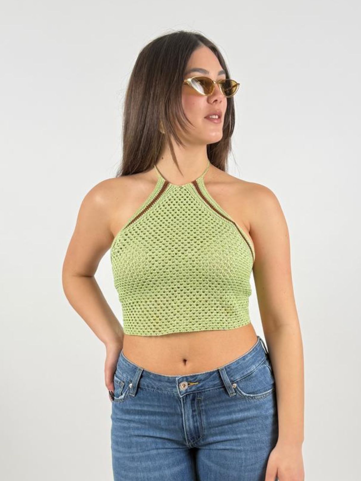 Top all’uncinetto in cotone fatto a mano Donna - UncinettoArt - World Fashion