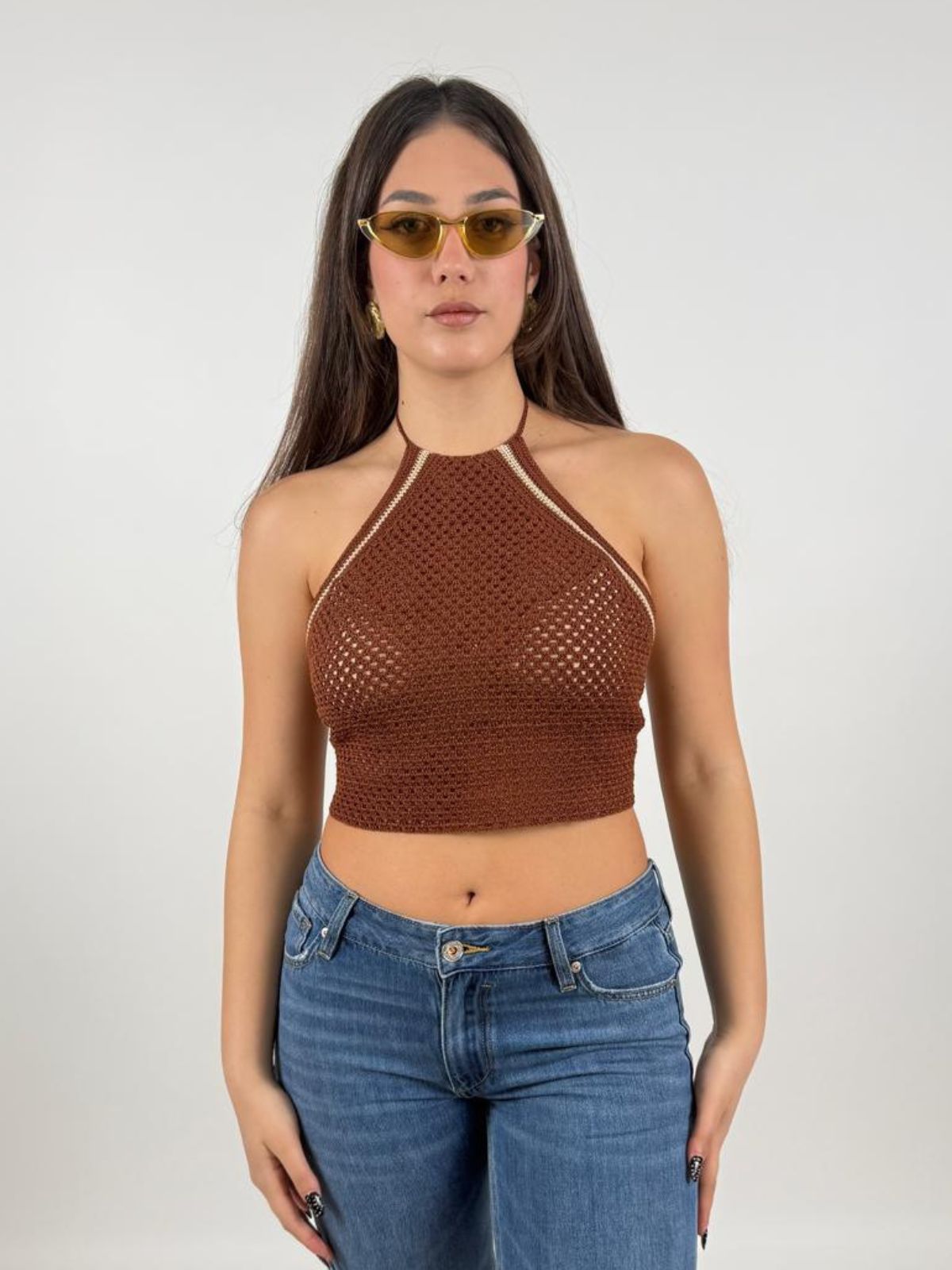 Top all’uncinetto in cotone fatto a mano Donna - UncinettoArt - World Fashion