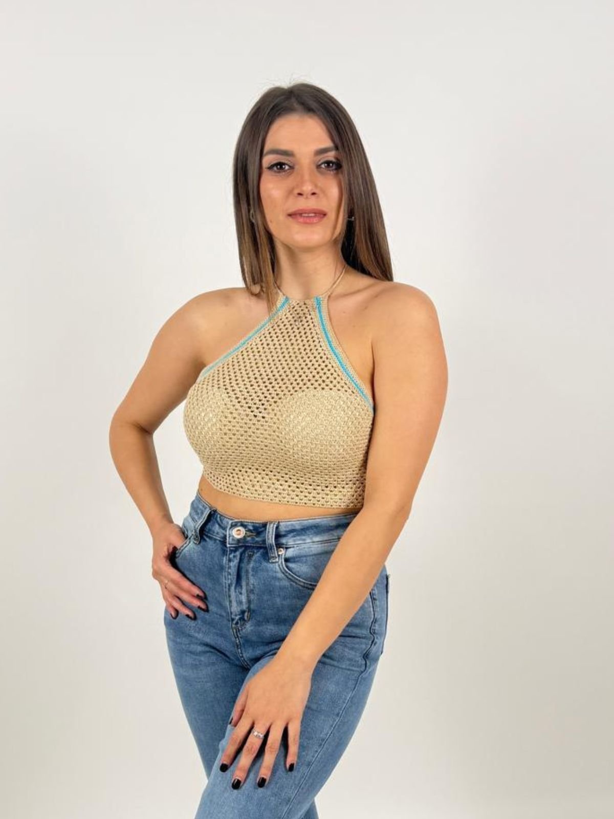 Top all’uncinetto in cotone fatto a mano Donna - UncinettoArt - World Fashion