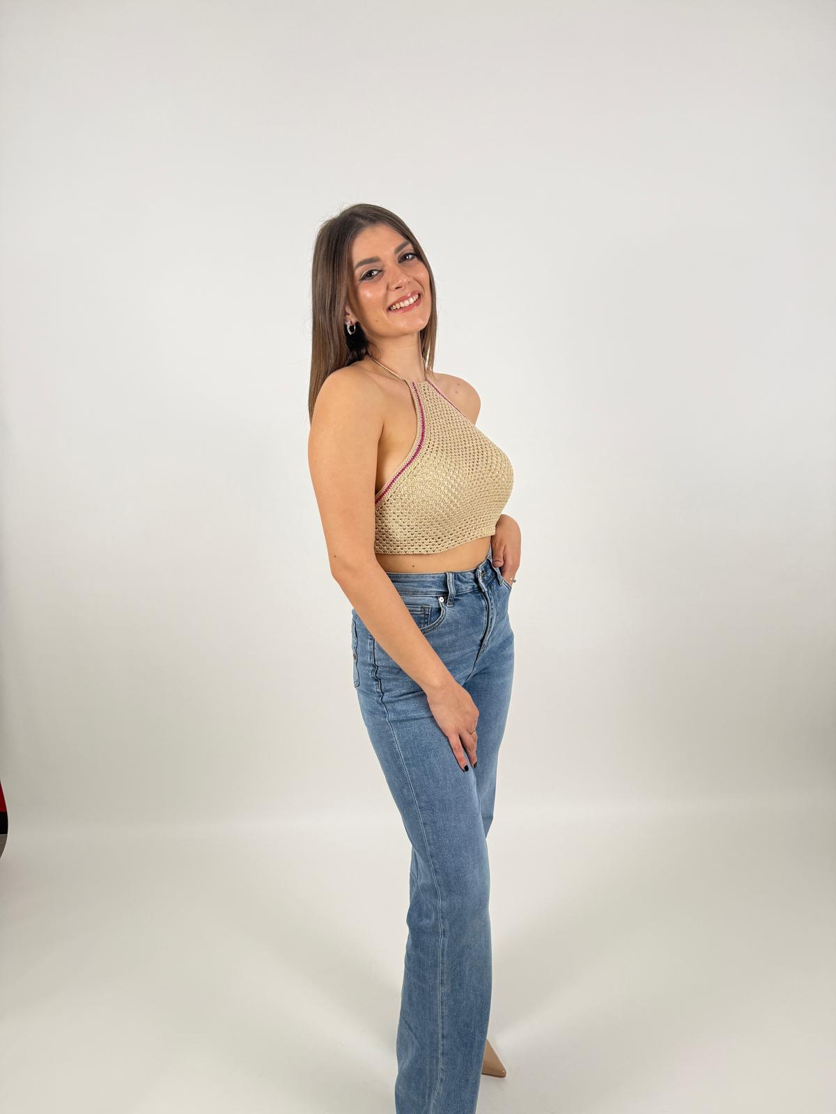 Top all’uncinetto in cotone fatto a mano Donna - UncinettoArt - World Fashion