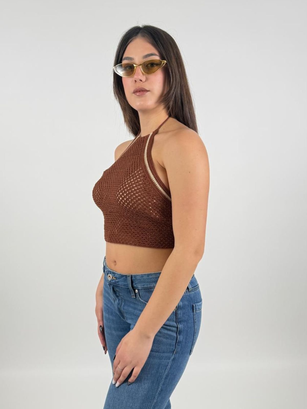 Top all’uncinetto in cotone fatto a mano Donna - UncinettoArt - World Fashion