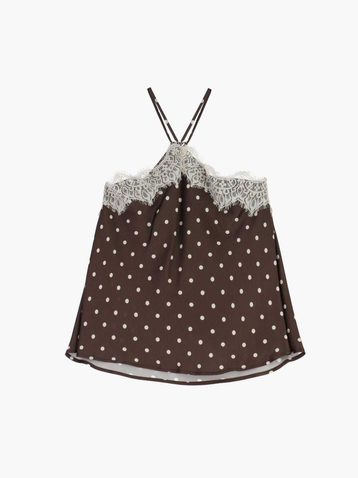 Top con spalline sottili, pizzo e pois Donna - Imperial - World Fashion