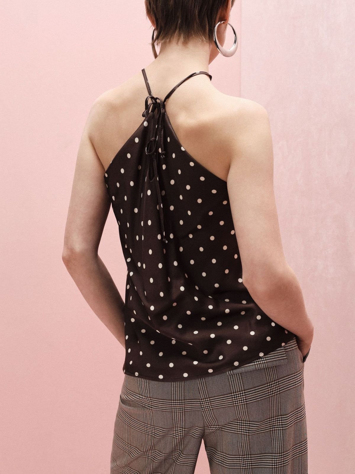 Top con spalline sottili, pizzo e pois Donna - Imperial - World Fashion