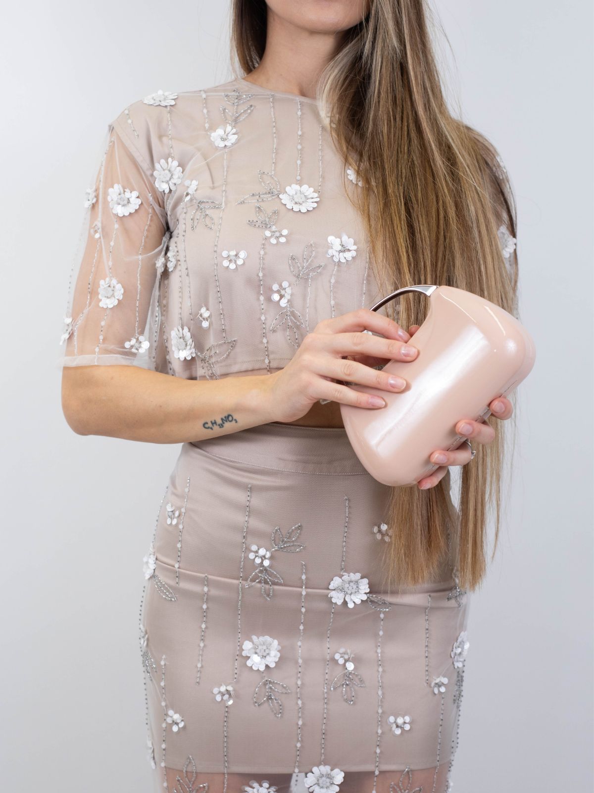 Top cropped in tulle con fiori e strass applicati Donna - Fracomina - World Fashion