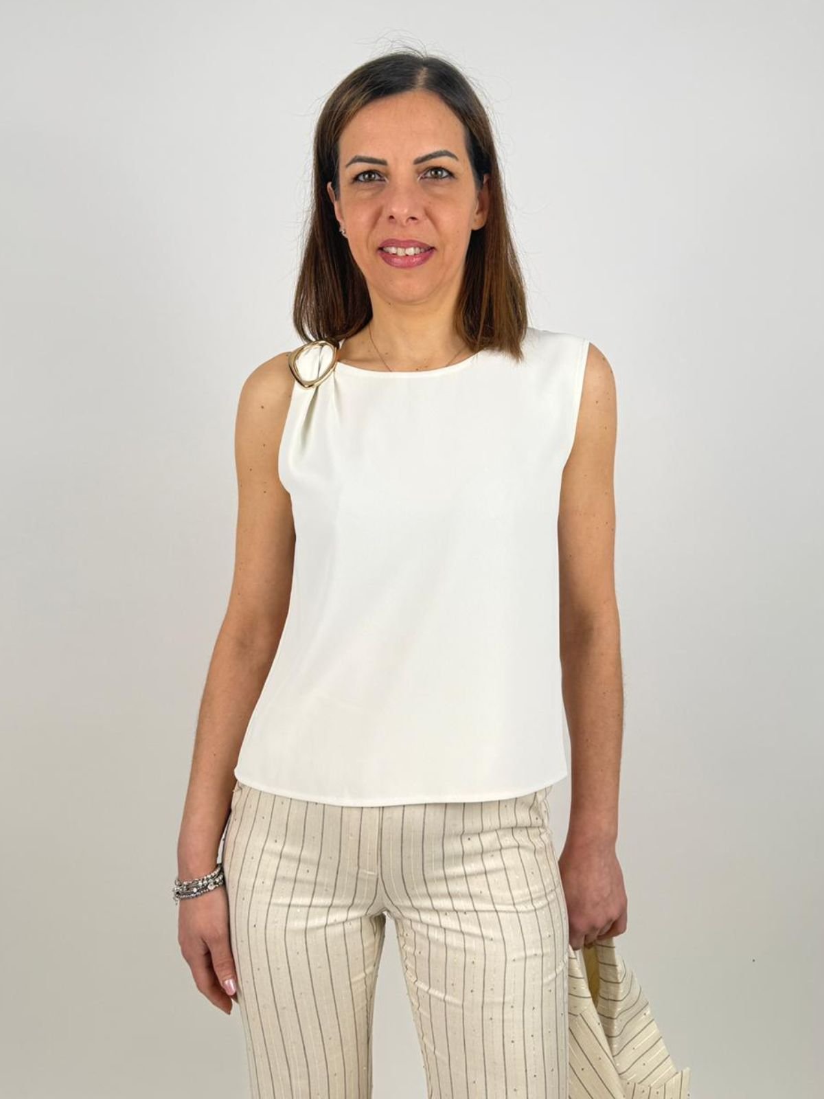 Top In Tessuto Sablé Con Fibbia Donna - PennyBlack - World Fashion