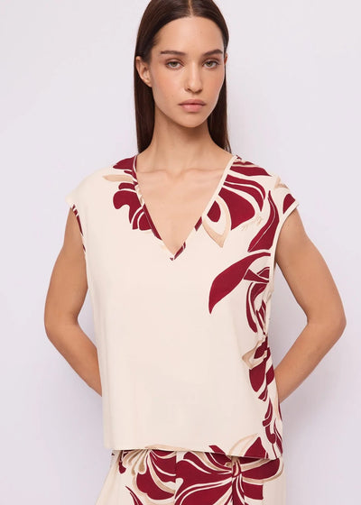 Gaudì - Top in twill floreale - Donna