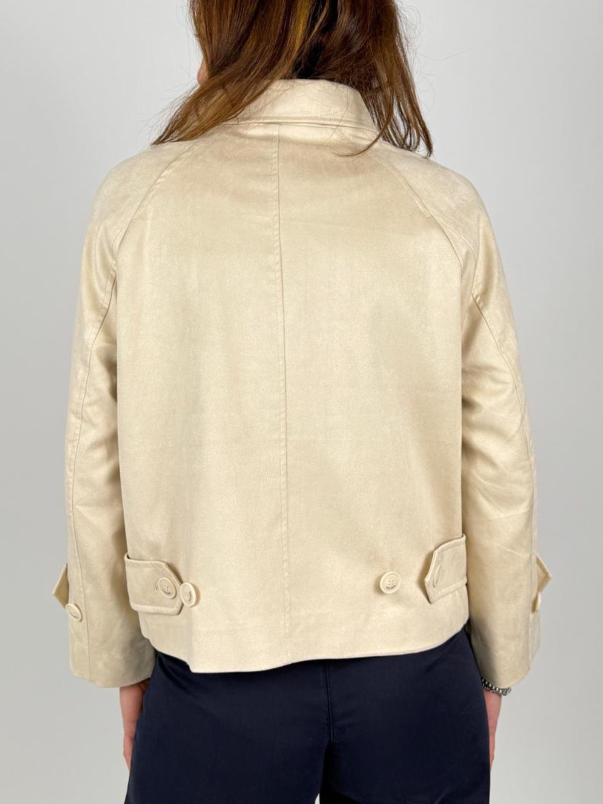 Trench Corto In Tessuto Soft - Touch Donna - Yes Zee - World Fashion