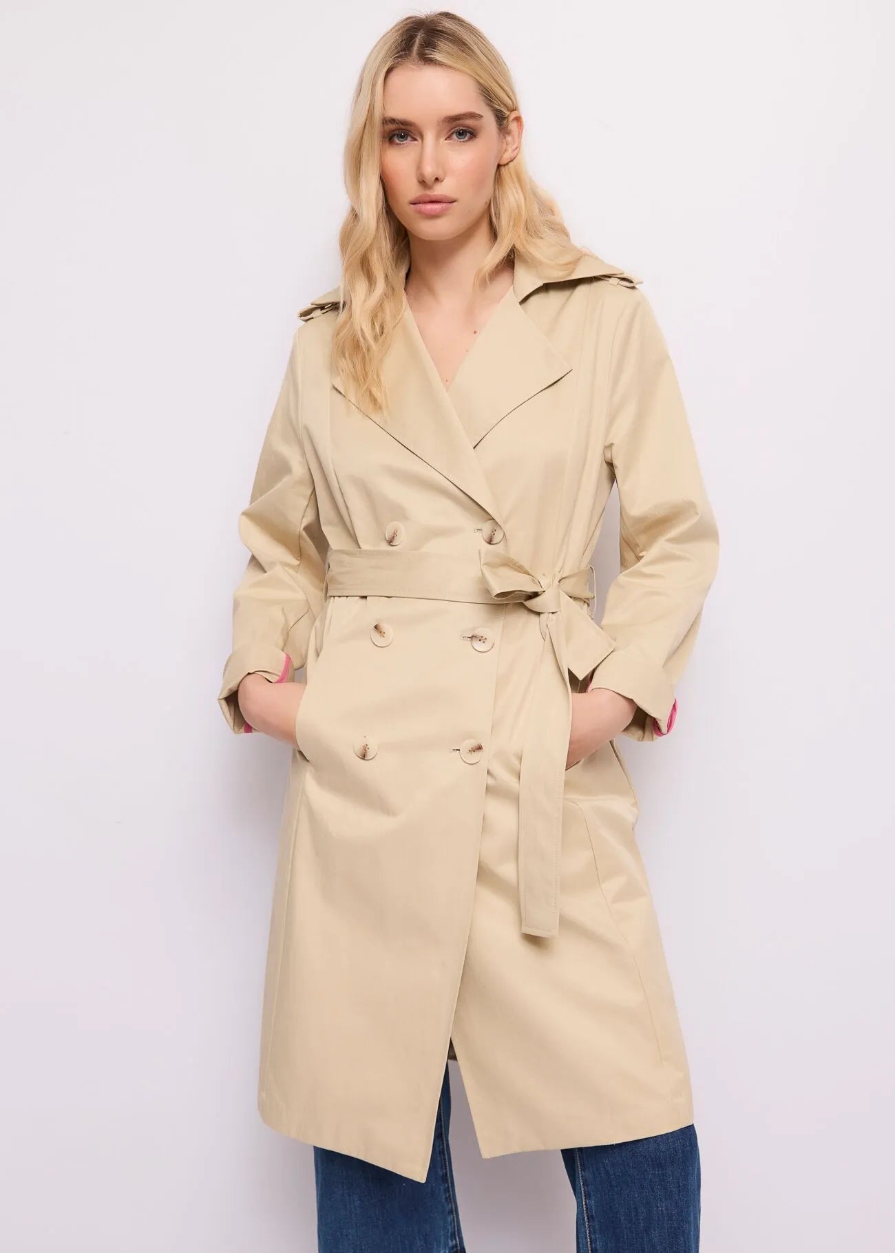Trench doppiopetto con cintura Donna - Gaudì Jeans - World Fashion