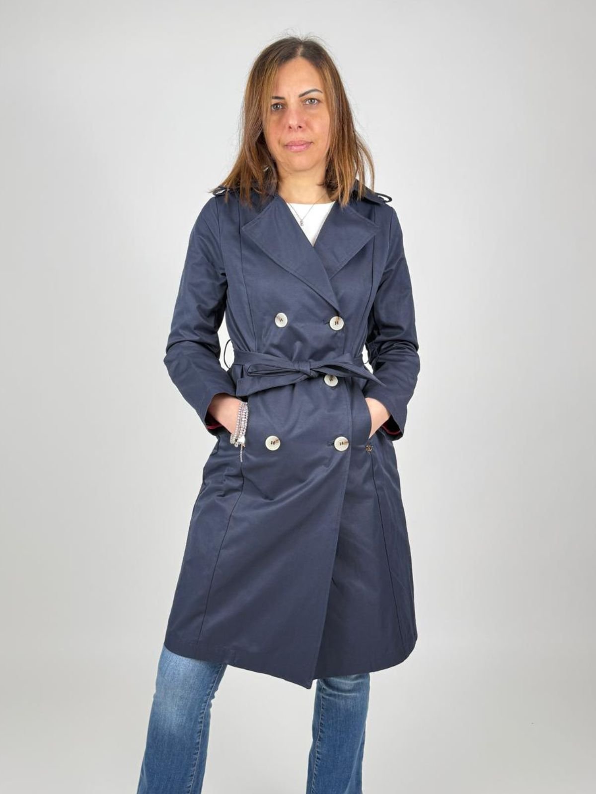 Trench doppiopetto con cintura Donna - Gaudì Jeans - World Fashion