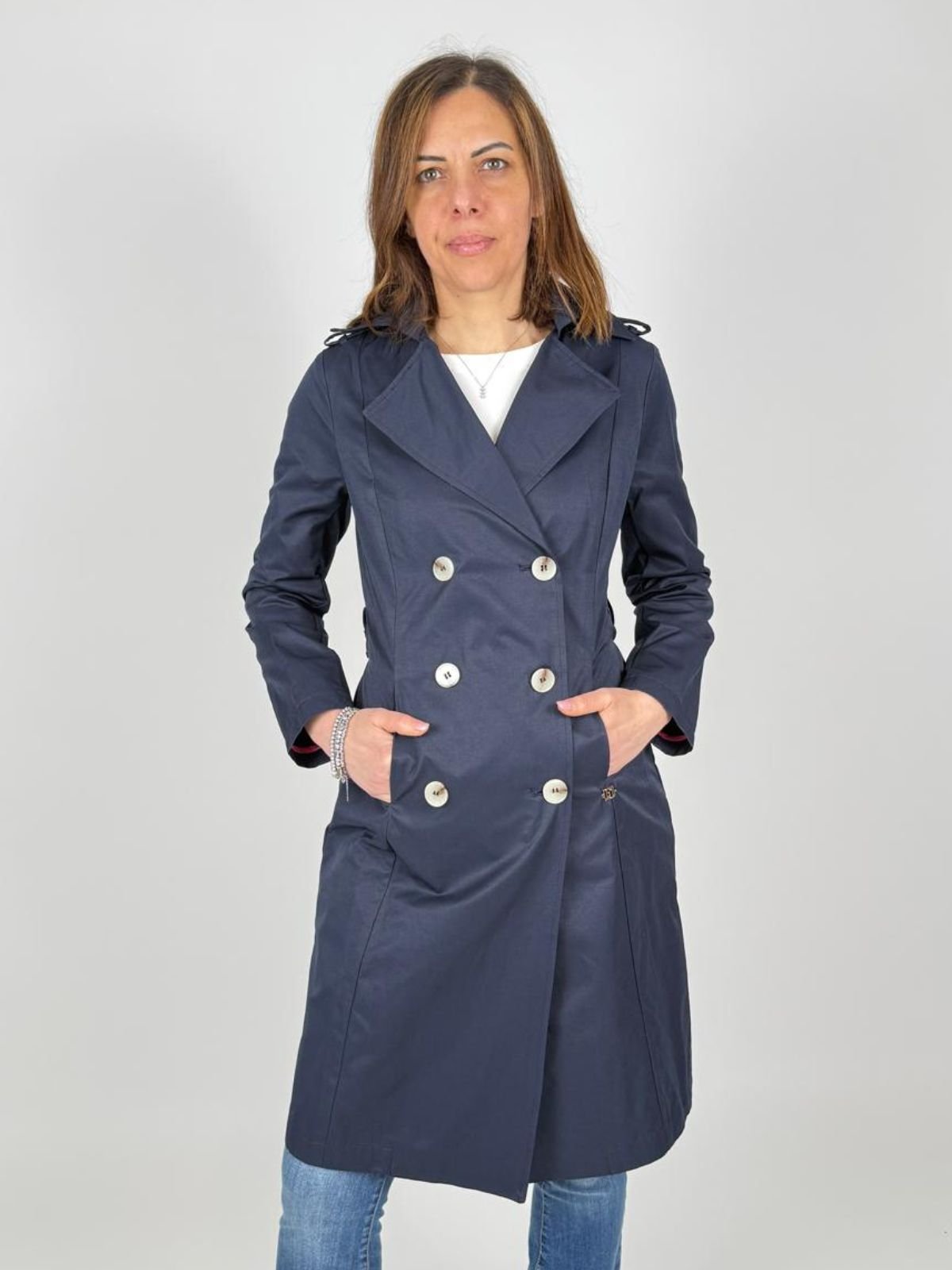 Trench doppiopetto con cintura Donna - Gaudì Jeans - World Fashion