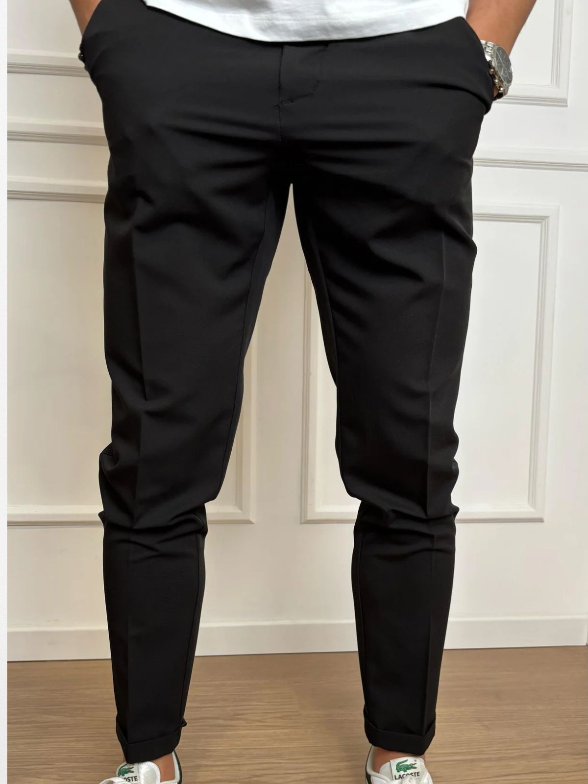 Trousers chino - fit con risvolto e pinces Uomo - Imperial - World Fashion