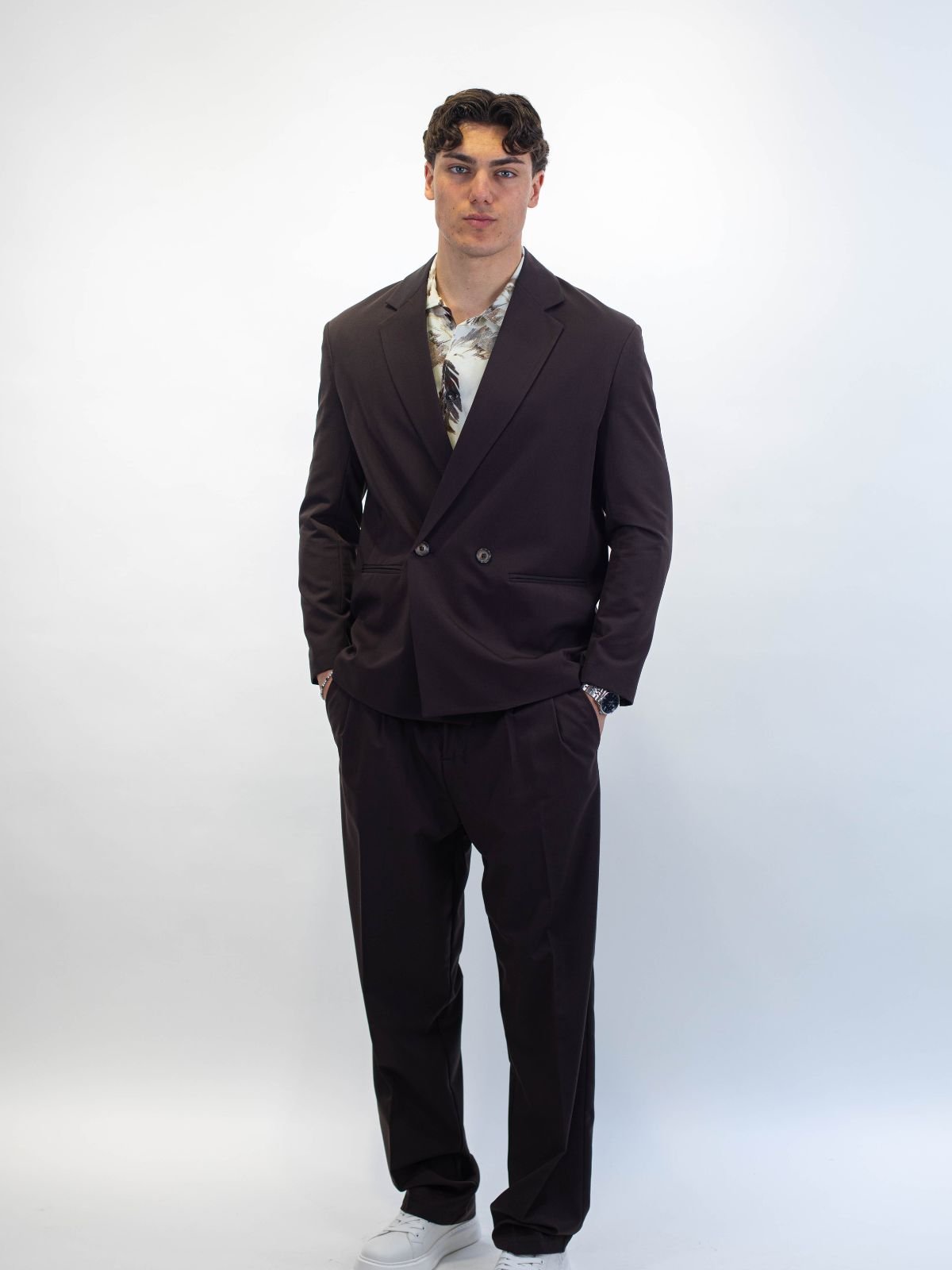 Trousers regular - fit pinces e chiusura con bottone Uomo - Imperial - World Fashion