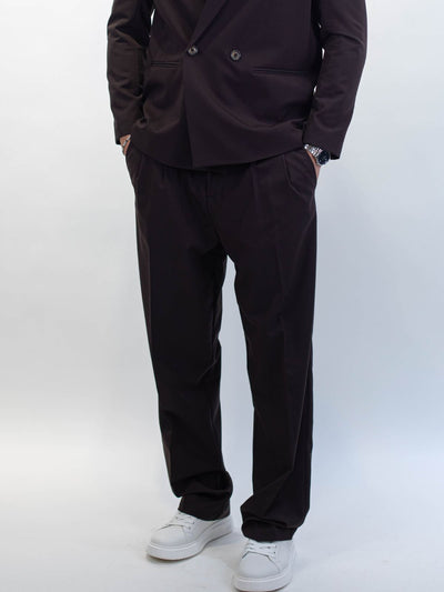 Imperial - Trousers regular-fit pinces e chiusura con bottone - Uomo