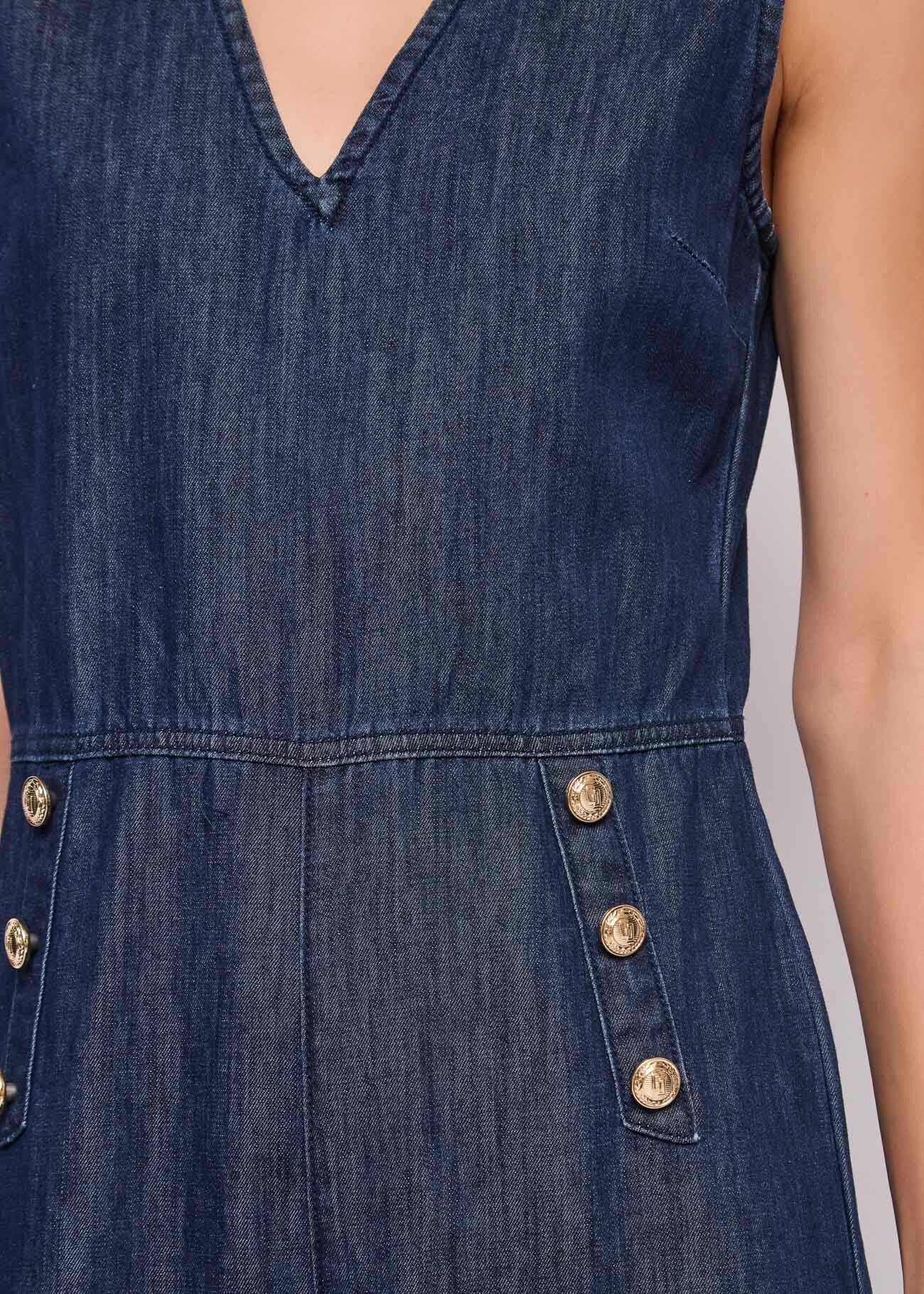Tuta in denim con bottoni dorati Donna - Gaudì Jeans - World Fashion