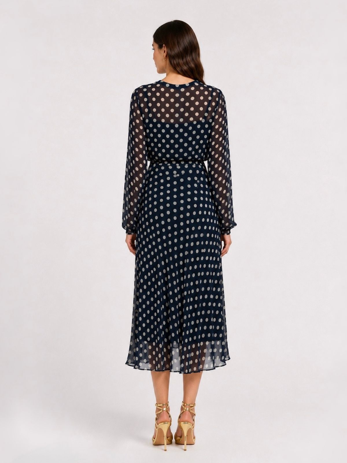 PennyBlack - Abito Midi Georgette Pois - Donna