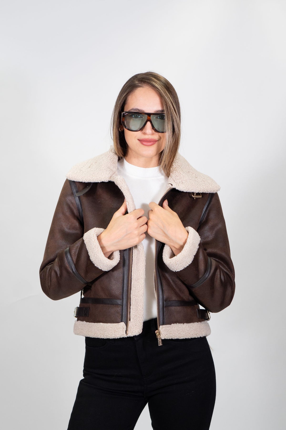 Yes Zee - Giubbino corto tessuto super soft teddy - Donna