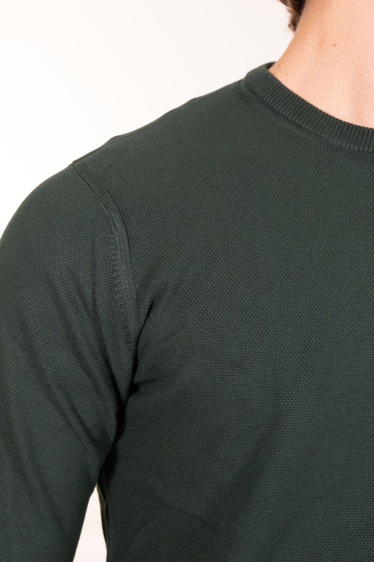 Markup - Maglia girocollo in misto viscosa punto riso - Uomo