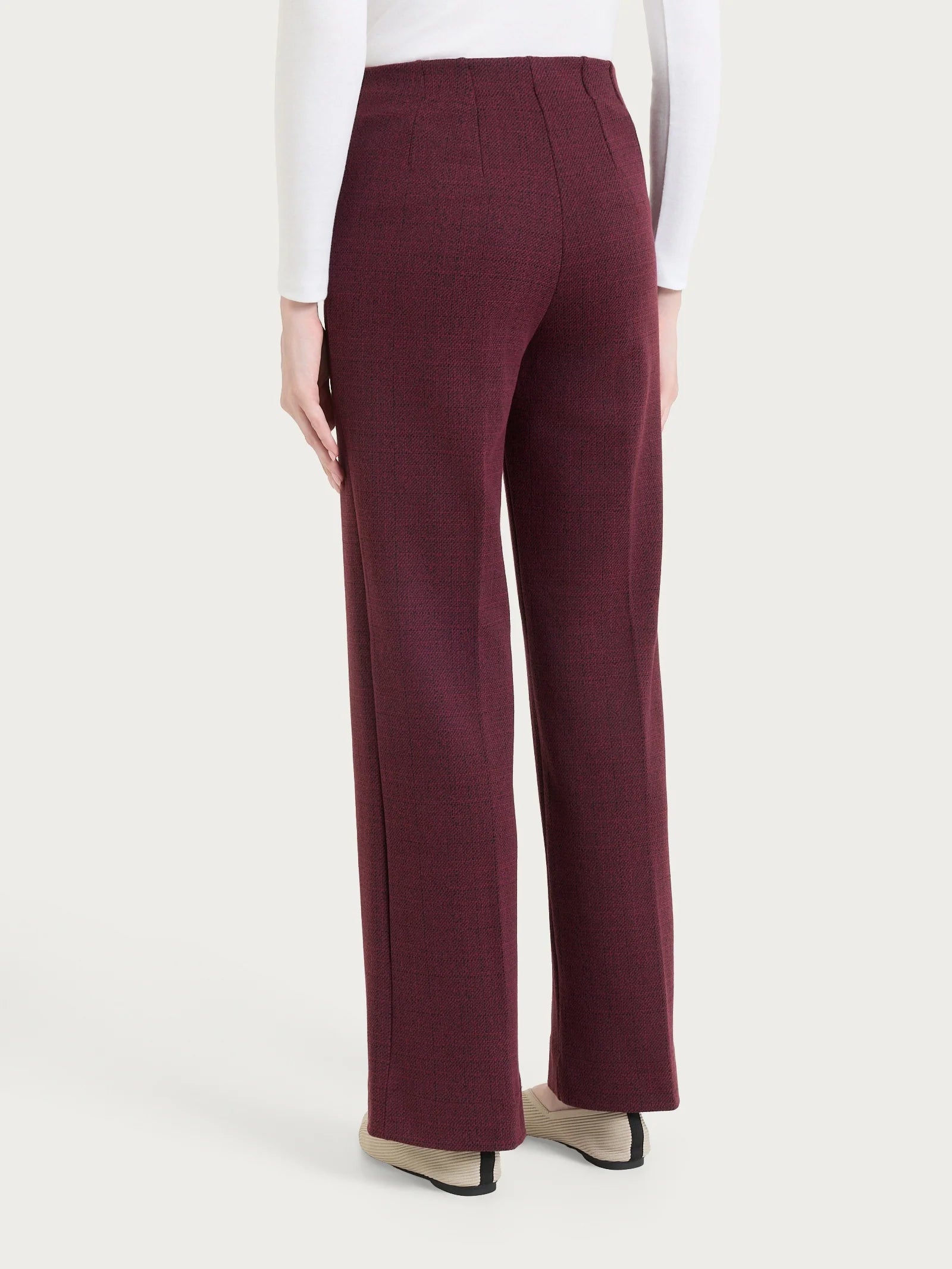 Ragno - Pantalone ampio con tweed pattern in Jacquard - Donna
