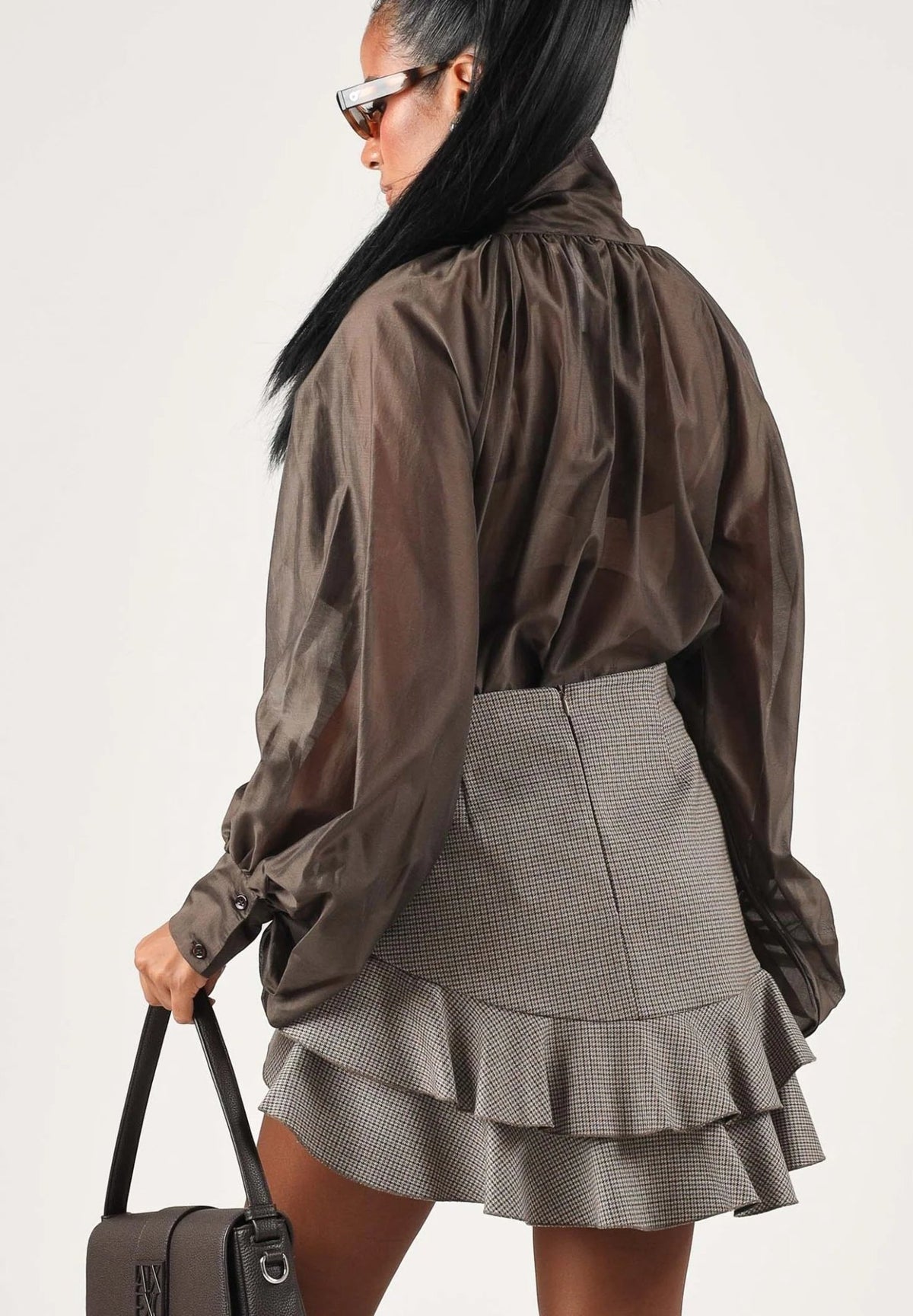 Vicolo - Blusa con nodo drappeggiato e maniche a palloncino - Donna - World Fashion