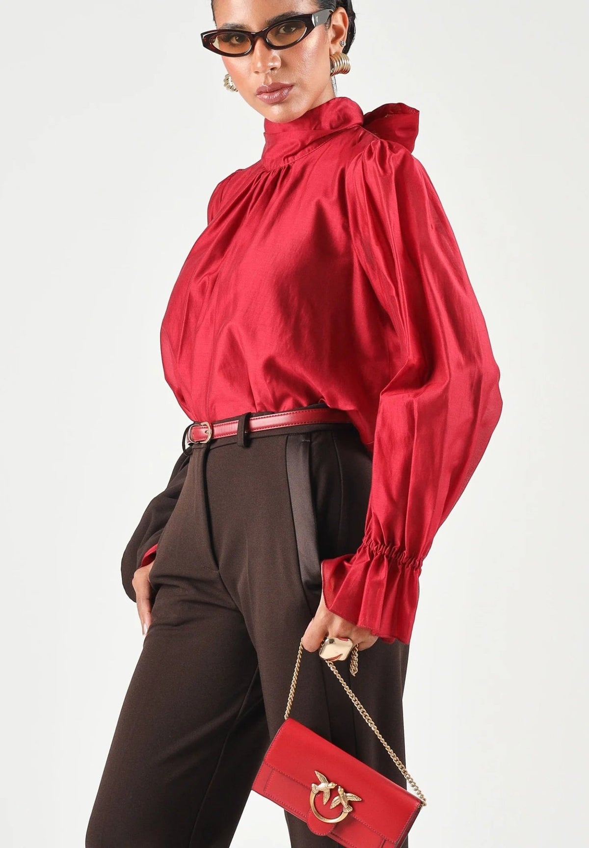 Vicolo - Camicia manica lunga con collo da annodare e fiocco - Donna - World Fashion