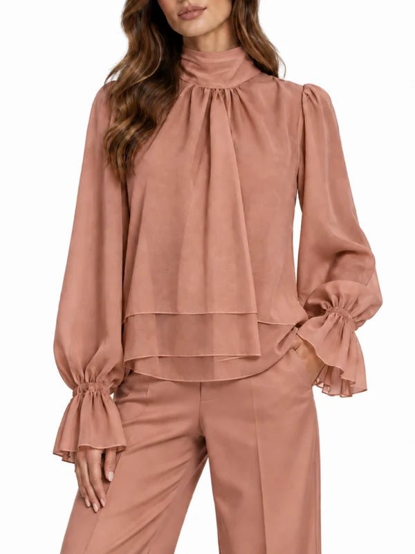 Vicolo - Camicia manica lunga con collo da annodare e fiocco - Donna - World Fashion