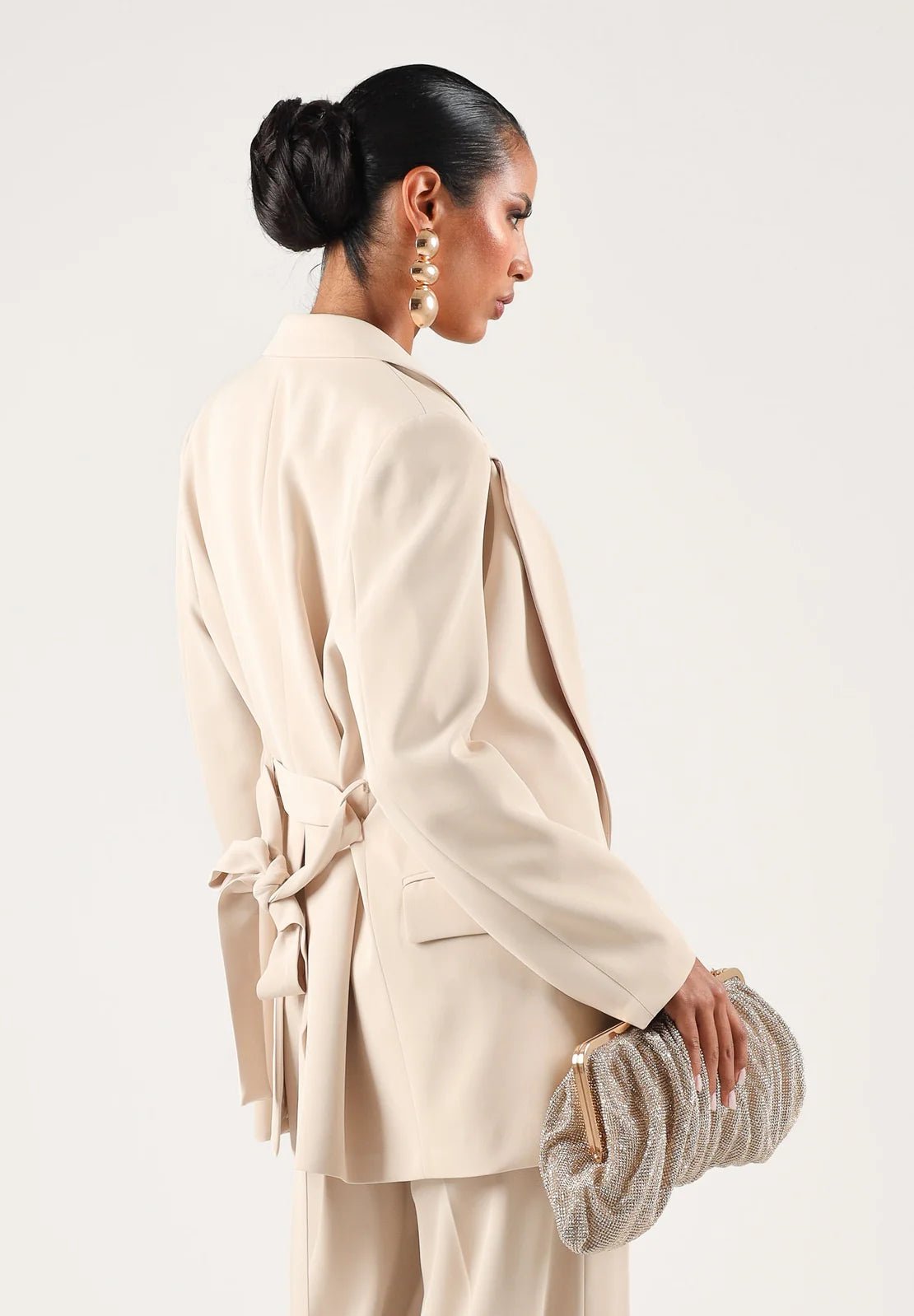 Vicolo - Giacca a vestaglia con revers, cintura tono su tono - Donna - World Fashion