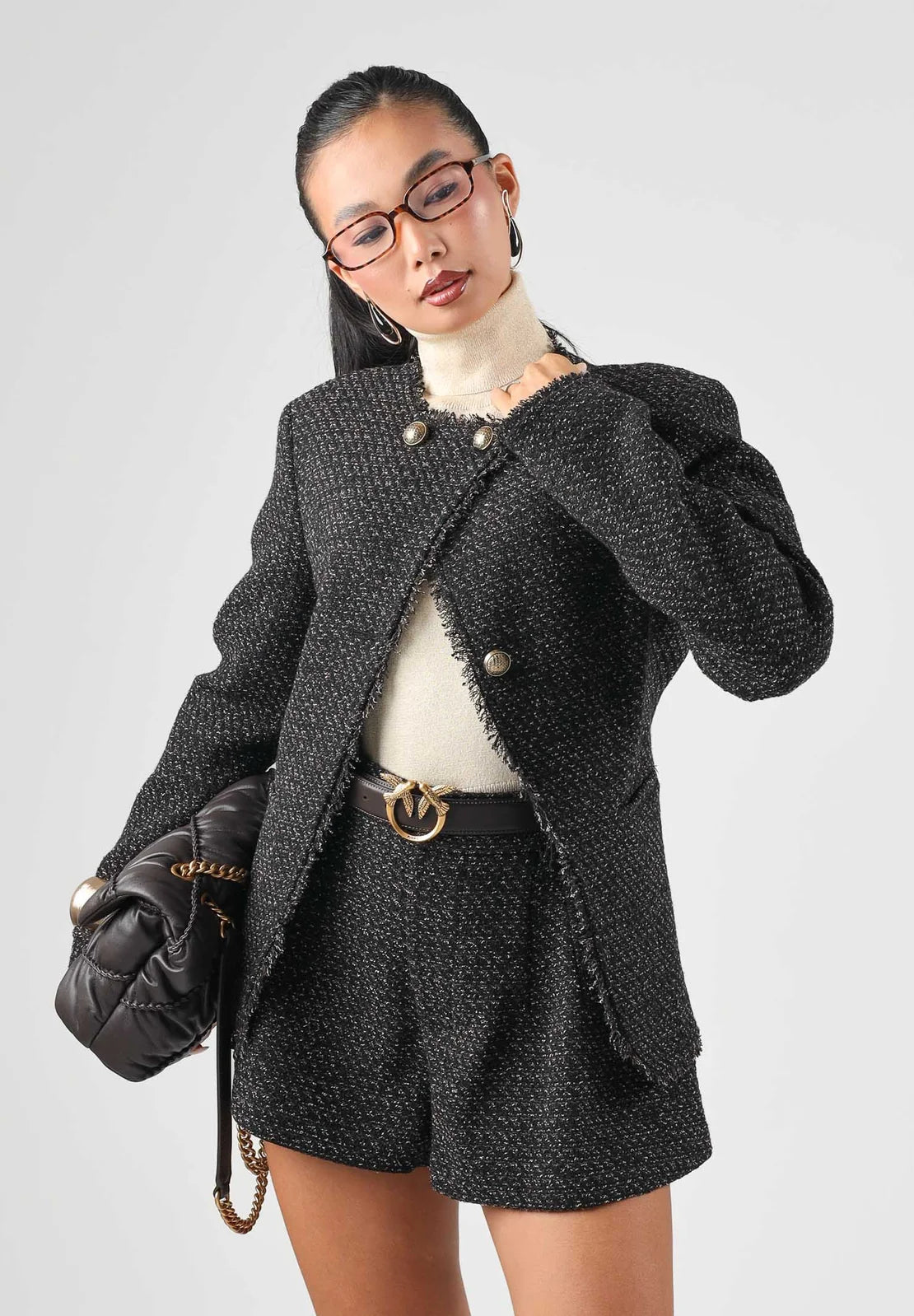 Vicolo - Giacca bouclé chiusura asimmetrica - Donna - World Fashion