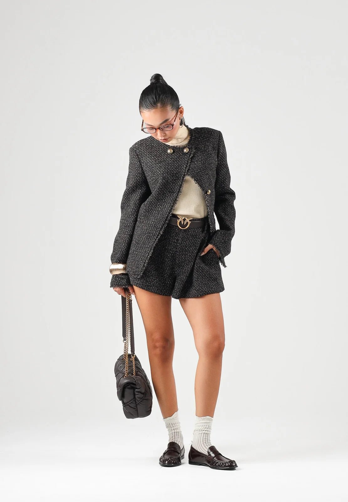 Vicolo - Giacca bouclé chiusura asimmetrica - Donna - World Fashion