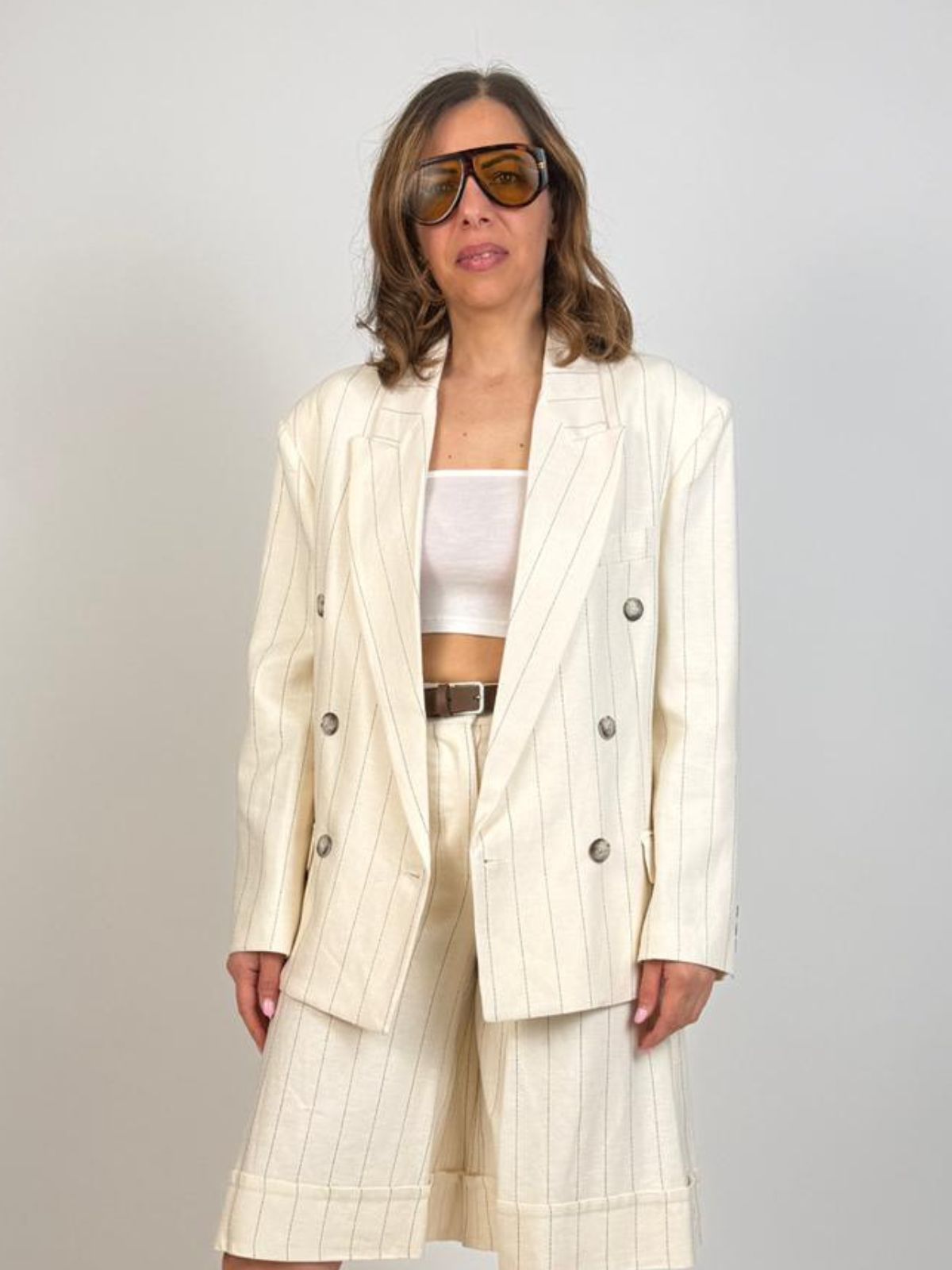 Vicolo - Giacca doppio petto gessata - Donna - World Fashion