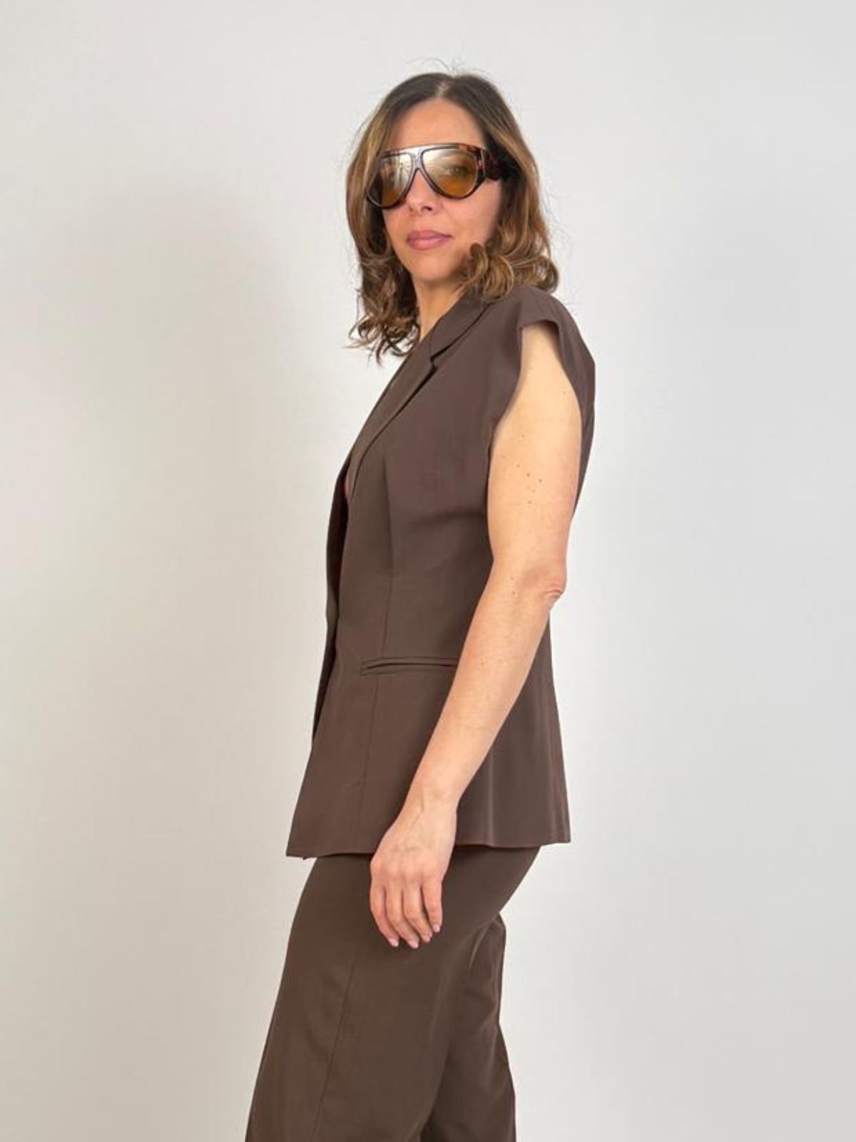 Vicolo - Gilet lungo misto lino - Donna - World Fashion