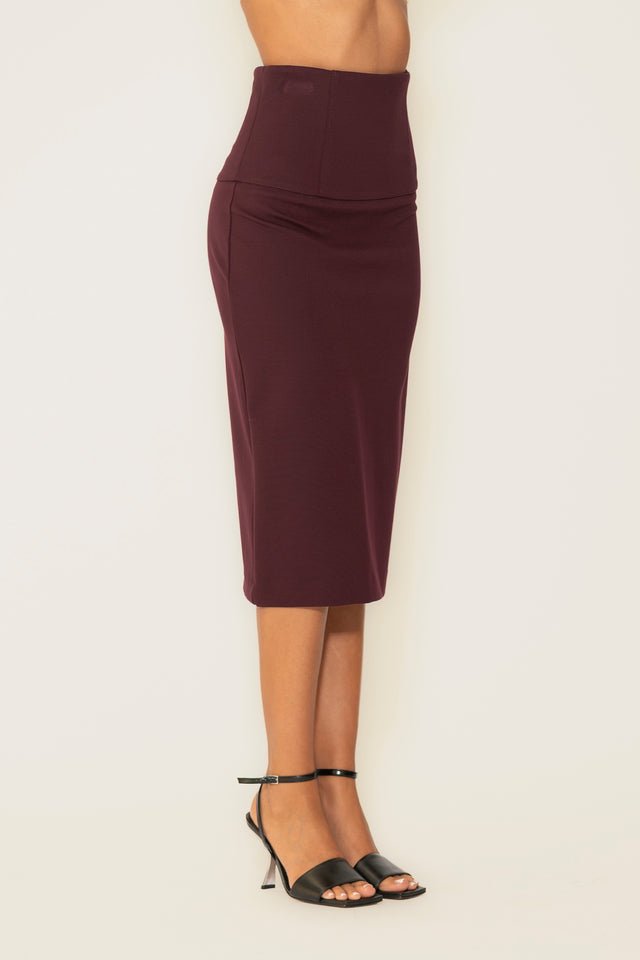 Vicolo - Gonna midi in punto milano con spacco laterale - Donna - World Fashion