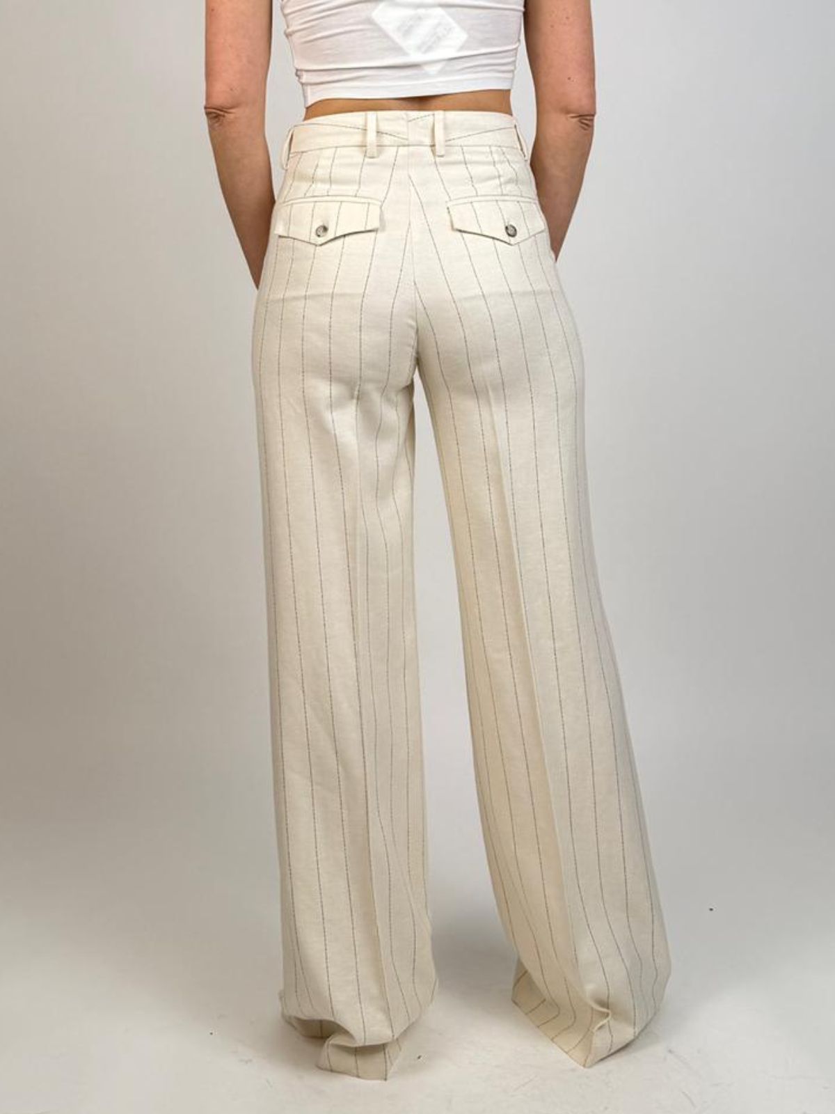 Vicolo - Pantalone gamba dritta gessato - Donna - World Fashion