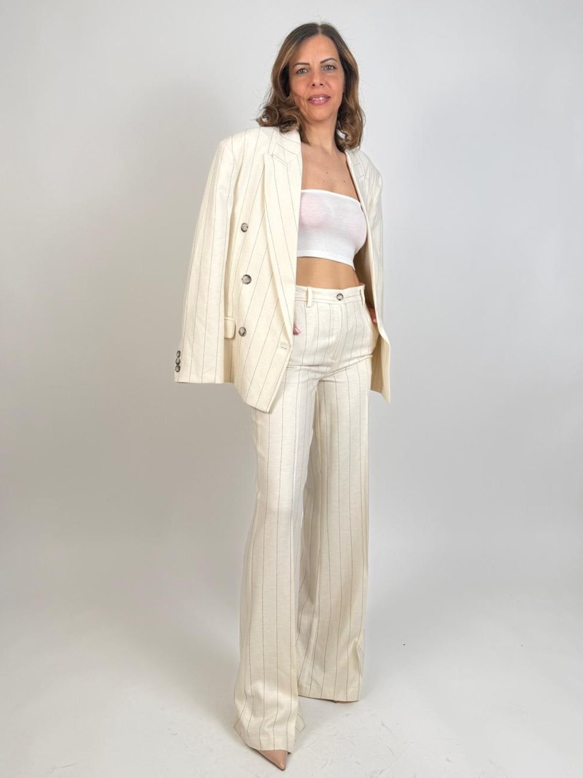 Vicolo - Pantalone gamba dritta gessato - Donna - World Fashion