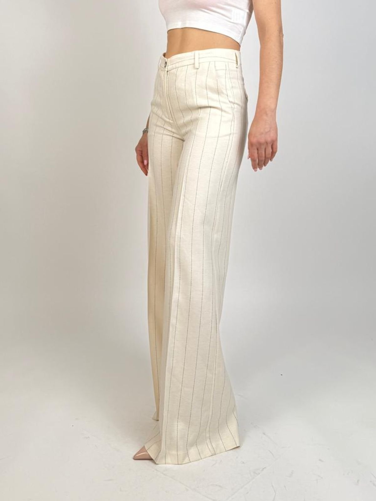 Vicolo - Pantalone gamba dritta gessato - Donna - World Fashion