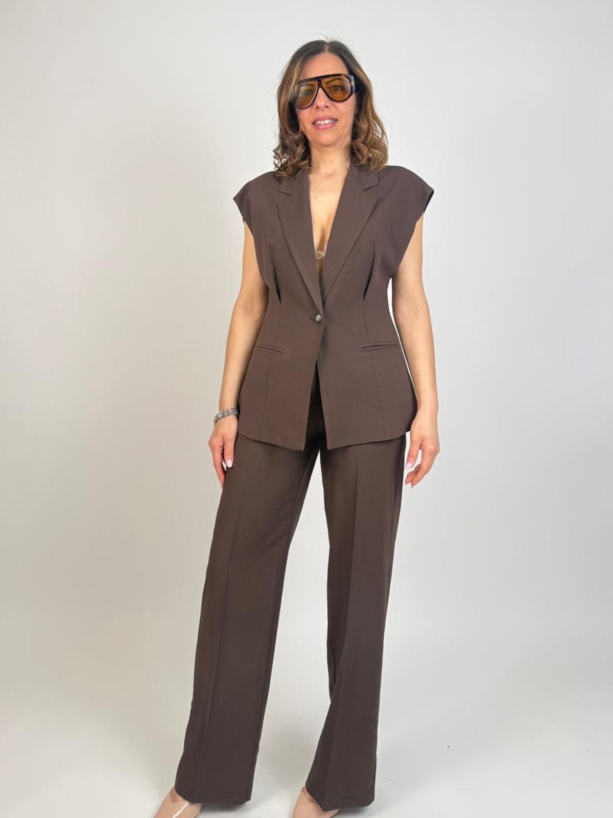 Vicolo - Pantalone gamba dritta misto lino - Donna - World Fashion