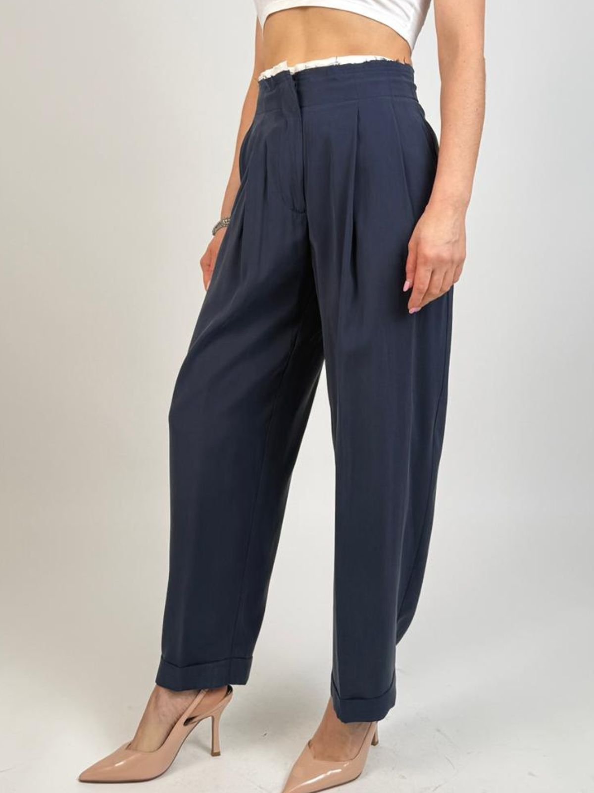 Vicolo - Pantalone taglio vivo con risvolto - Donna - World Fashion