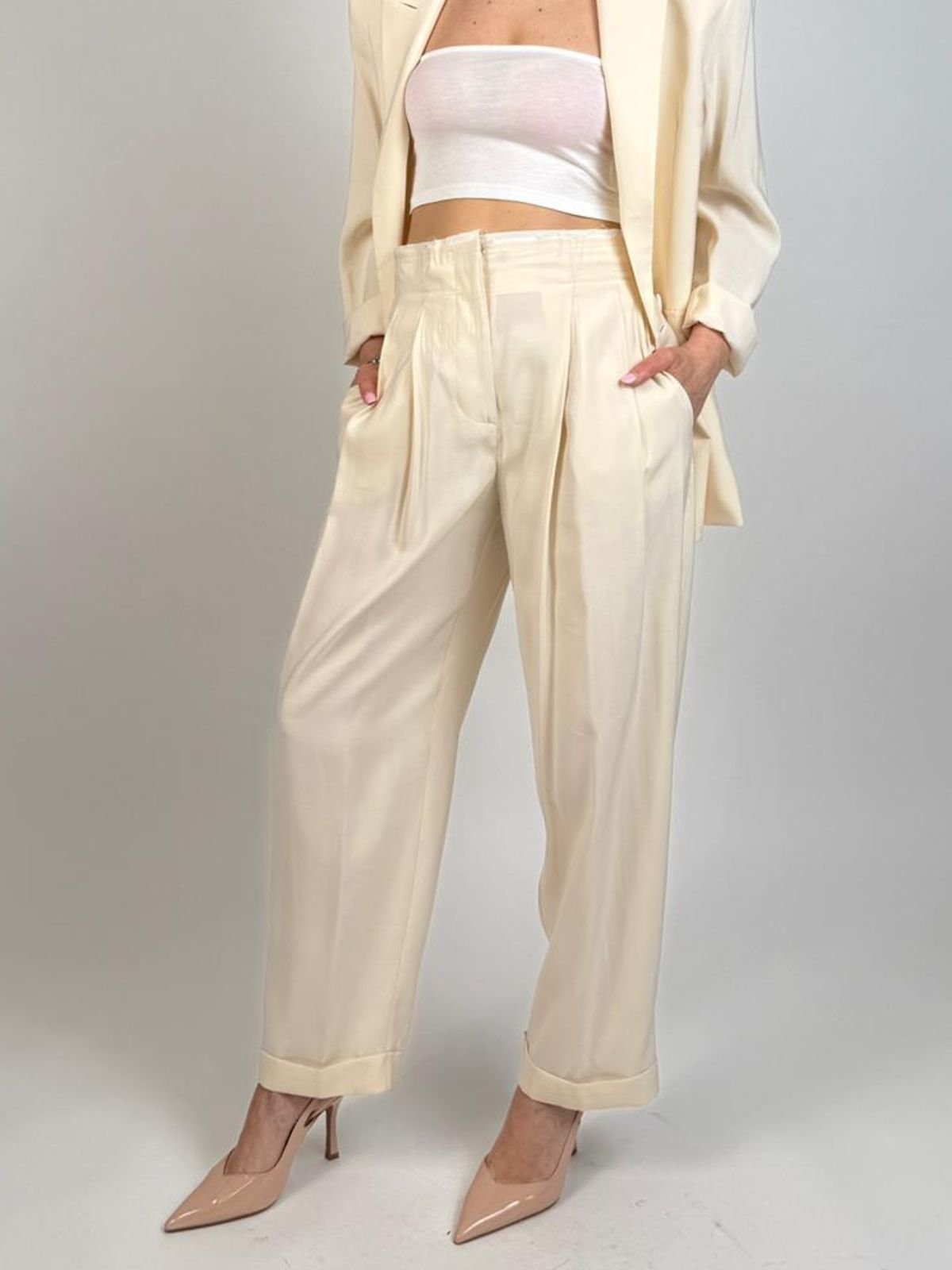 Vicolo - Pantalone taglio vivo con risvolto - Donna - World Fashion