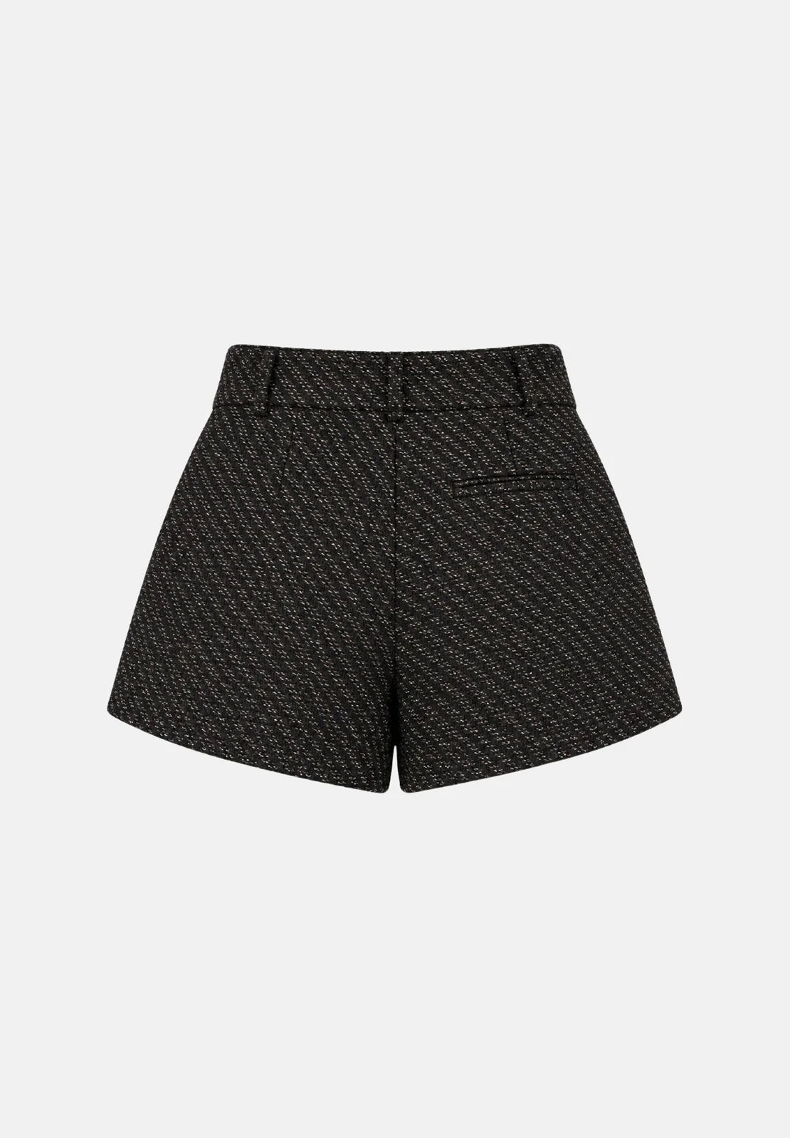 Vicolo - Short con pinces in tessuto stuoia lurex e bottone gioiello - Donna - World Fashion