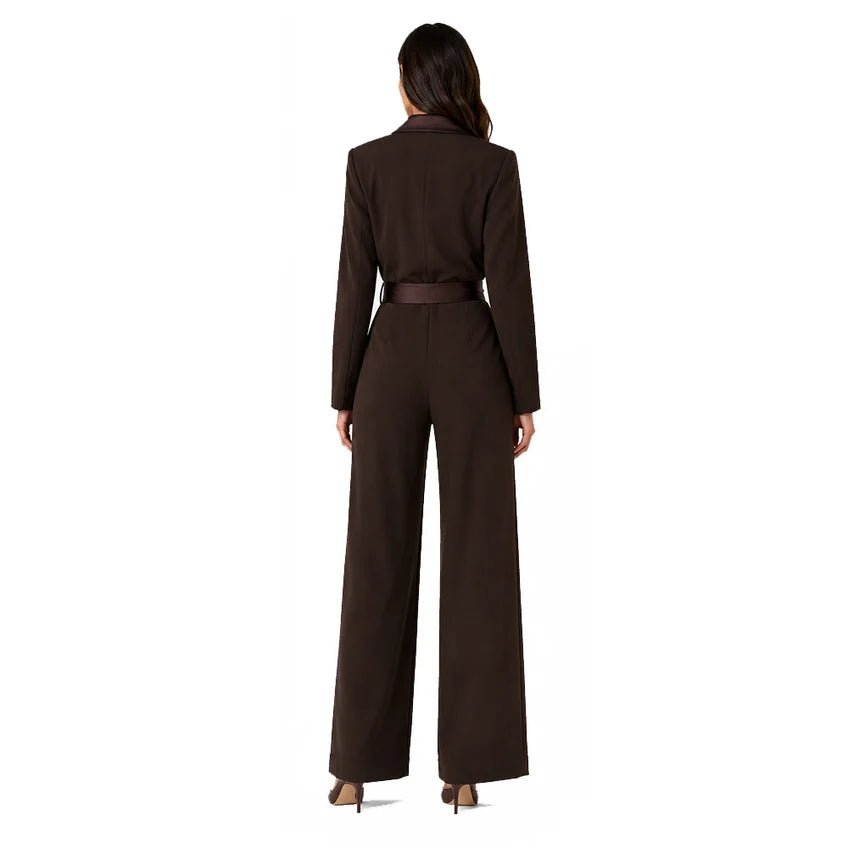 Vicolo - Tuta elegante con revers a lancia in raso e cintura removibile coordinata - Donna - World Fashion