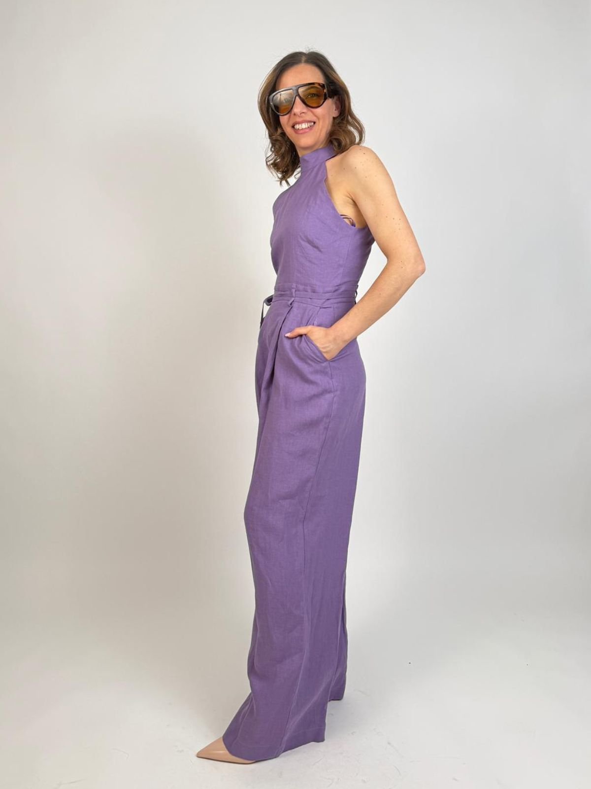 Vicolo - Tuta Lunga in Lino - Donna - World Fashion