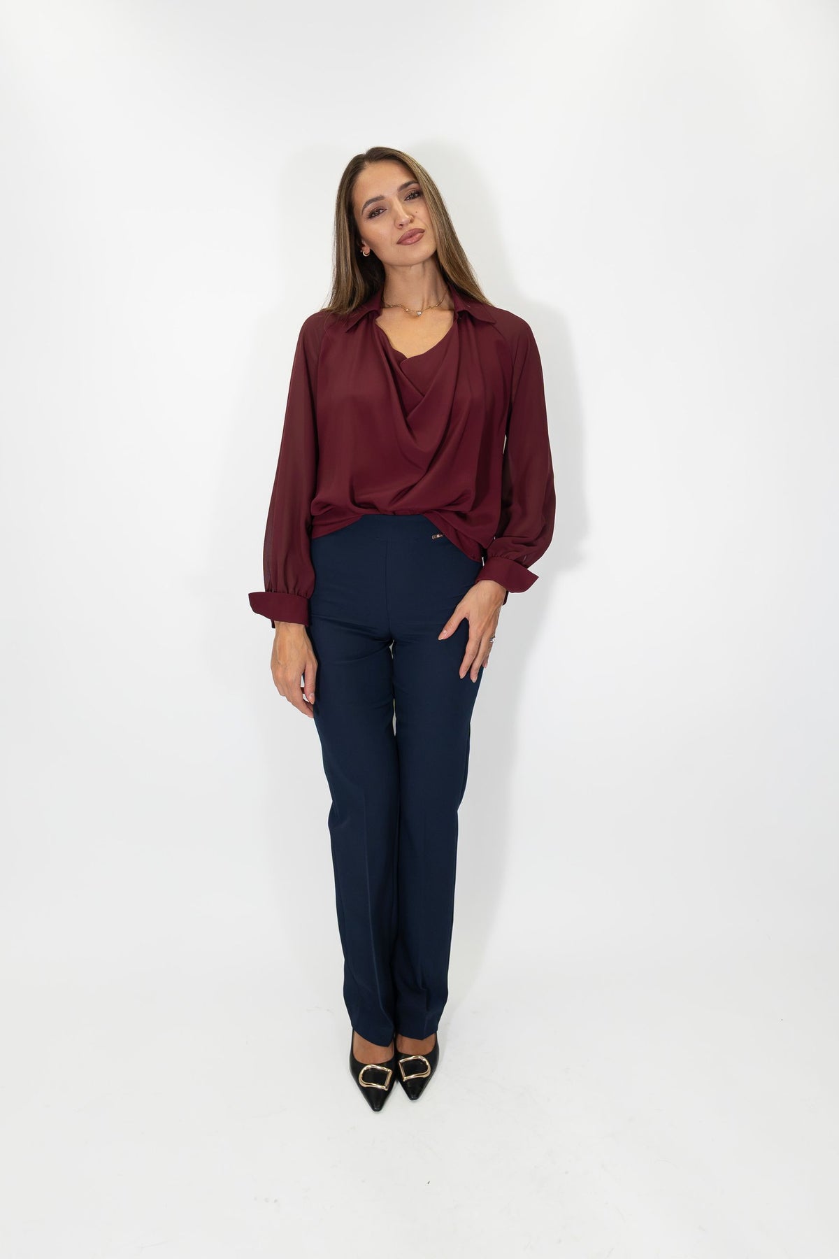 Fracomina - Pantalone regular in tessuto stretch - Donna