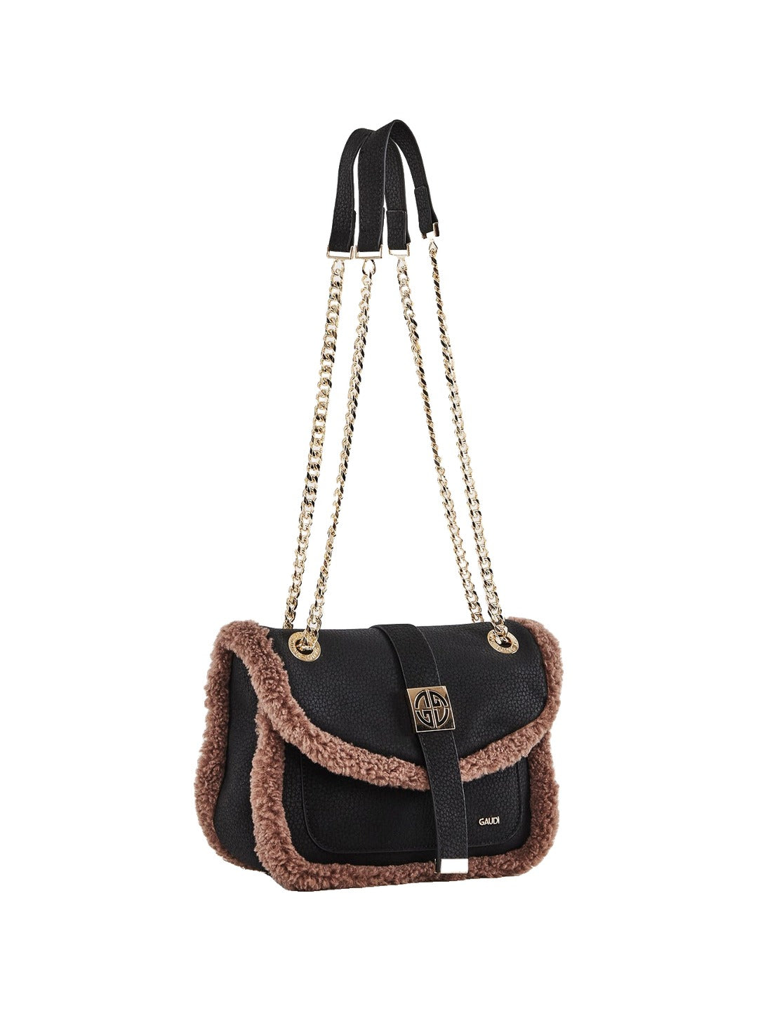 Gaudì - Borsa a spalla con dettagli in teddy - Donna