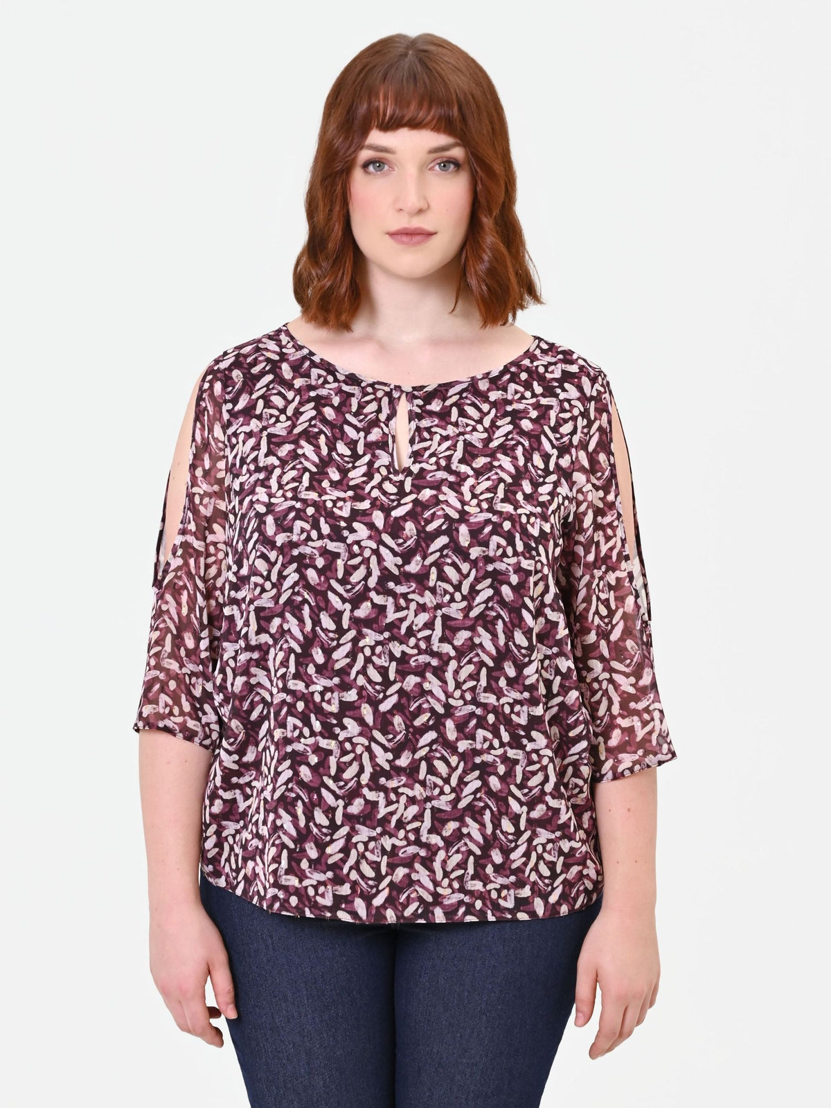 Rinascimento Curvy - Blusa in raso fantasia - Donna