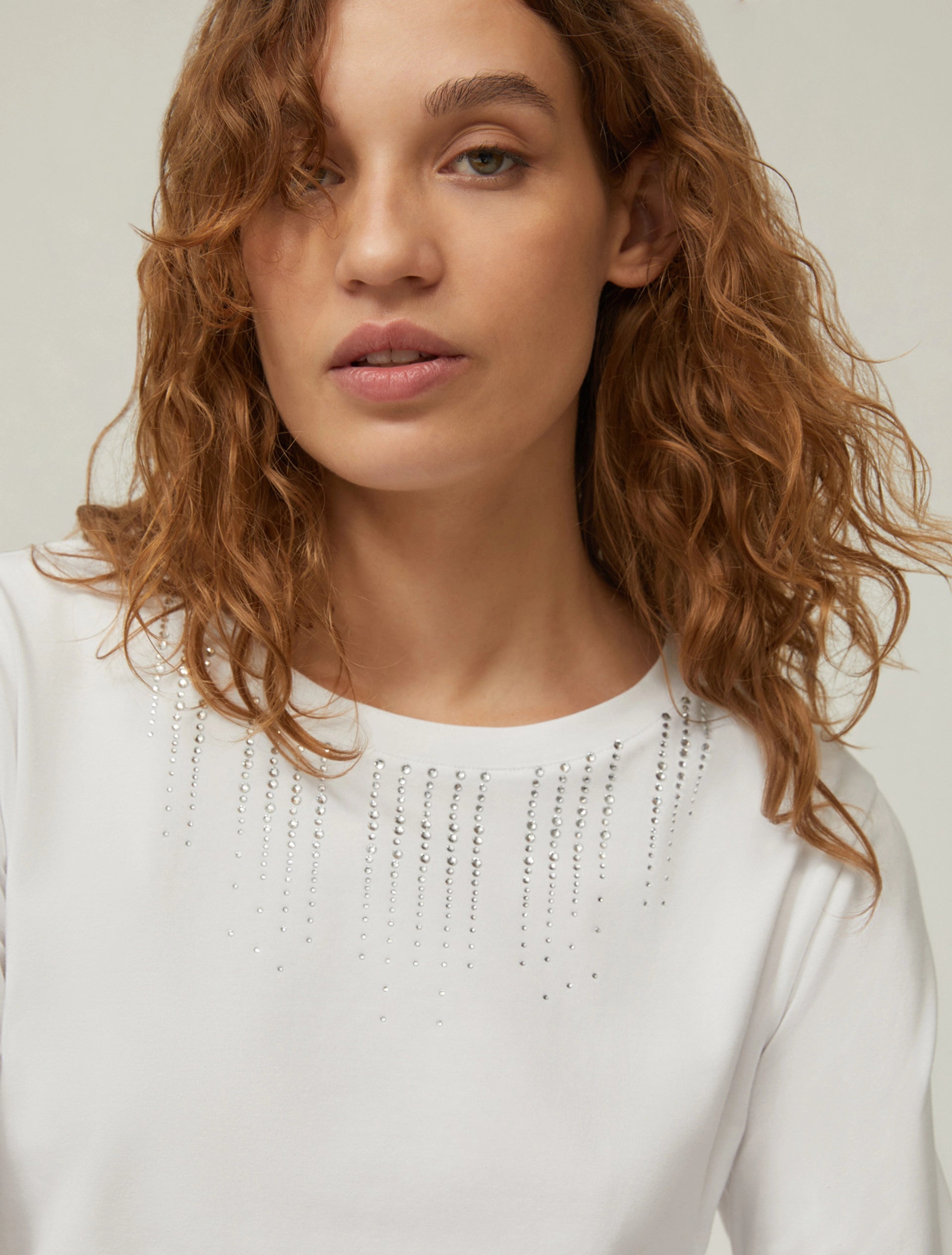 T-shirt in cotone con strass Donna - PennyBlack