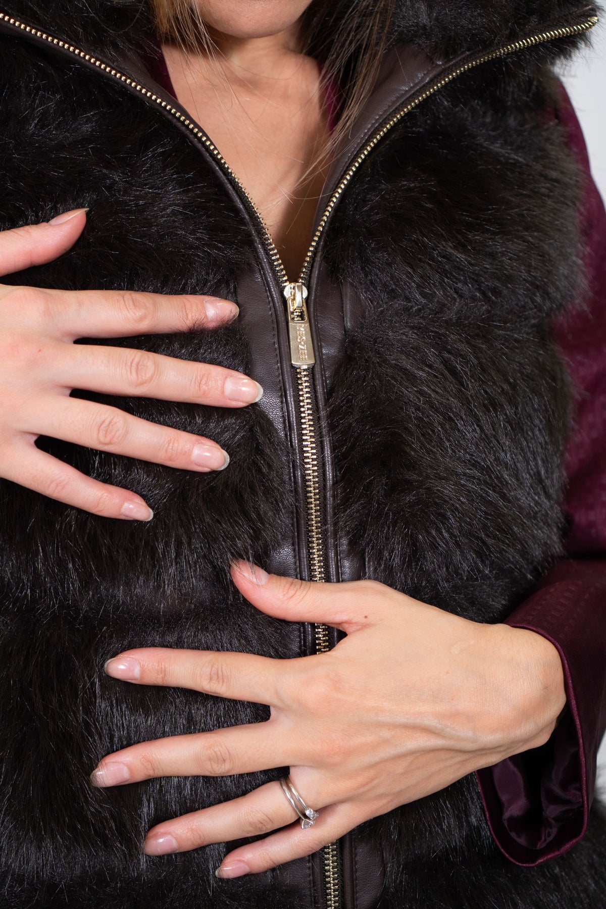 Yes Zee - Smanicato lungo faux fur - Donna