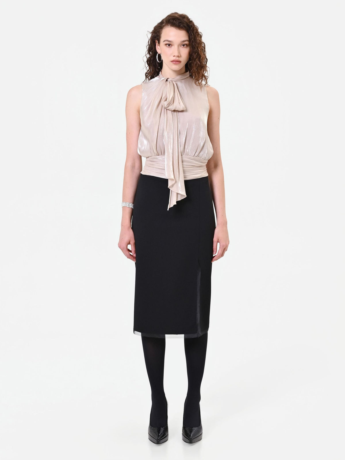 Rinascimento - Top con fiocco laterale in raso - Donna