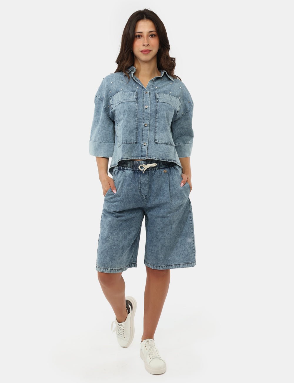 Yes Zee - Bermuda con coulisse. - Donna - World Fashion