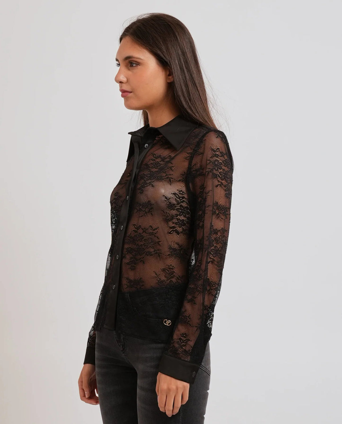 Yes Zee - Camicia Classica In Pizzo - Donna - World Fashion